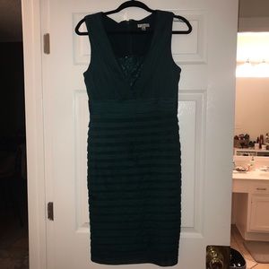 Formal dark green dress